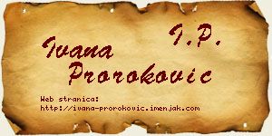 Ivana Proroković vizit kartica